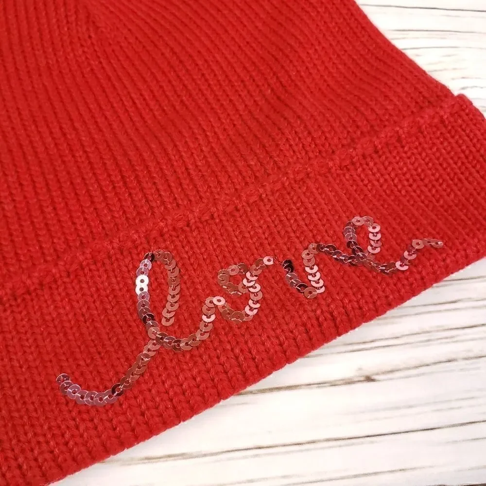 Aeropostale  red knit beanie hat 